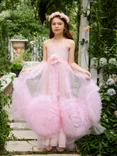 A-line Chiffon Floor-length Pink Flower Girl Dress