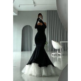 Robe de soirée élégante style sirène à épaules dénudées