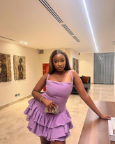 Precioso vestido de fiesta de bienvenida con tirantes finos y corte en A, modelo Y6174