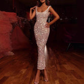 Pencil Skirt Sleeveless Square Neck Prom Dress