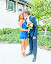 Ravissante robe bustier bleu roi pour bal de promo, robe cocktail Y4330