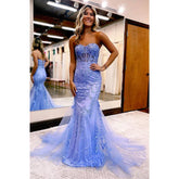 Vestido largo de fiesta para mayores con escote en forma de corazón y apliques de encaje