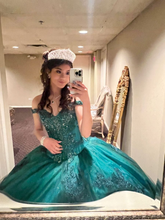 Robe de bal verte à épaules dénudées pour quinceañera Y6085