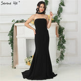 On Sale no return no refund Sale 2025 Black Sexy Prom Dresses Halter Simple Jersey Formal Evening Gowns Long LA6688