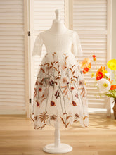 Tulle A-Line Full-Length Boho Flower Girl Dress