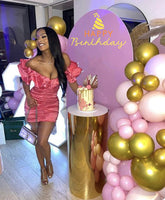 Vestido ajustado con escote con volantes, atuendo para el 18 cumpleaños, vestido corto y sexy para fiesta de bienvenida Y337