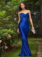 Glamorous Spaghetti Straps Sculpted Beads Prom Dress