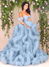 Fluffy Maternity Dress Tulle Robe