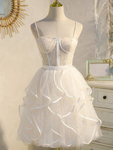 Vestidos de princesa para baile de bienvenida, de tul con tirantes finos color champán y cuentas