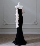 Robe de soirée élégante en satin avec traîne sirène, modèle Y6414