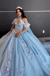 Robe de bal en tulle à décolleté cœur, ornée d'appliqués et de perles, pour quinceañera.