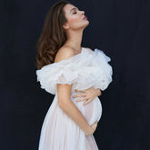 6105#Sheer Maternity Robe For Photo Shoot Tulle Pregnancy photoshoot