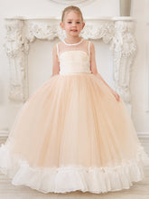 A-line Organza Tulle Floor-length Pink Dress (010226975)