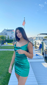 Vestido corto verde de tirantes finos para baile de bienvenida, vestido verde de fiesta Y2488