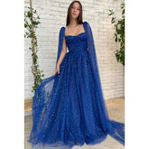 Vestido formal de noche con pliegues y lentejuelas de escote corazón