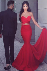 Scarlet Strapless Open Back Sweetheart Mermaid Long Evening Gown