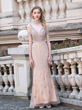 Baoleely Sirène Col V Luxueux Sexy Mode Robe de Soirée Formelle Sans Manches Longueur Sol