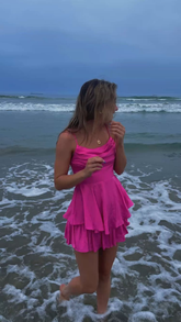 Vestido corto de fiesta con tirantes finos y corte en A, modelo Y2271