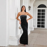 Strapless Beaded French Style Sleeveless Prom Dress