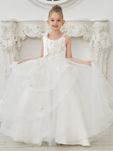 Ball-Gown/Princess Tulle Floor-length First Communion Flower Girl Dress