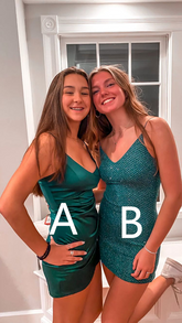 Vestido corto verde de tirantes finos para baile de bienvenida, vestido verde de graduación para adolescentes Y2099