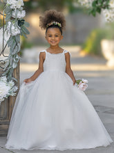 Ball-Gown/Princess Tulle Floor-length Ivory Flower Girl Dress