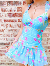 Vestido corto de verano con estampado floral sexy para fiesta de bienvenida Y2781