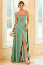 Long Bridesmaid Dress with Slit