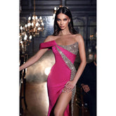 Vestido de fiesta largo de sirena sexy con lentejuelas sin tirantes único y abertura