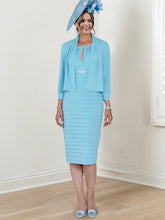 Vestidos de corte recto/columna con escote redondo y largo hasta la rodilla para la madre de la novia