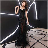 Toast Dress Red Bridal Fishtail Long Summer Dress Sequin Sling Evening Dress Banquet for Women