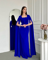 Robe de soirée longue bleu royal pour femme Y4646