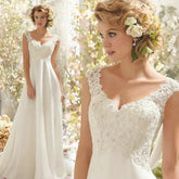 Beach Wedding Dresses Women's Elegant Double Shoulder Mermaid Chiffon Lace Applique Bridal Gowns Sexy Backless Vesido De Noiva