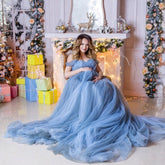 Dusty Blue Maternity Dress