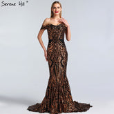 On Sale No Return No Refund Sale Black Sexy African Sequined Sleeveless Mermaid Prom Dresses 2025 Luxury Sexy Prom Gowns LA60935