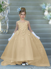 Serenity Princess Ball Gown with Lace Appliques and Butterfly Embellishments