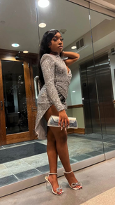 Robe de soirée argentée à paillettes pour anniversaire, robe de bal argentée Y5344