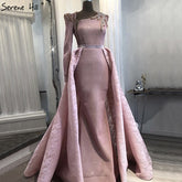 On Sale No Return No Refund Sale Du Bai Design Pink One Shoulder Evening Dresses Vintage Pearls Mermaid Sexy Gowns 2025 Real Photo LA60929