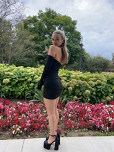 Vestido negro sexy, minivestido negro para fiesta de bienvenida Y4529