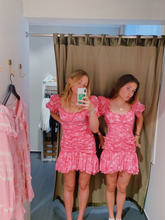 Vestido de fiesta rosa vintage con estampado floral, vestido rosa de playa Y4071