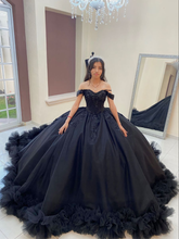 Robe de bal noire pour quinceañera, robe de mariée à épaules dénudées de style gothique, Y2414