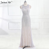 On Sale no return no refundSale Fashion Halter Gold Evening Party Dress Real Photos Nude Tulle Diamond Party Occasion 2025 Formal Long Evening Dress LA6008