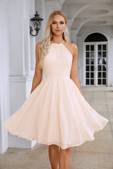 Robe de soirée longue en mousseline de soie à col licou pour femme, tenue de soirée, de plage, de mariage, 28104