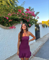 Vestido ajustado sexy con escote halter para fiesta de bienvenida Y7040