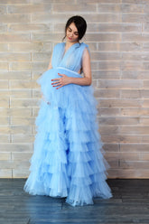 Light Blue Maternity Dress For Baby Shower