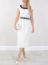 Vestidos de corte princesa/línea A con cuello redondo y largo midi para la madre de la novia