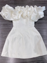 Robe de bal blanche à col volanté, robe de soirée blanche Y2358