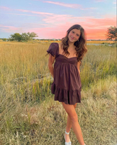 Vestido retro para baile de bienvenida con mangas abullonadas Y2789