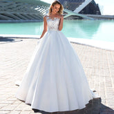 New Arrival White/Ivory Ball Gown Wedding Dress Robe De Mariee Cap Sleeve Beading Applique Wedding Dresses for Bride