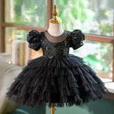Black Sequins 1st Birthday Party Toddler Girl Dress